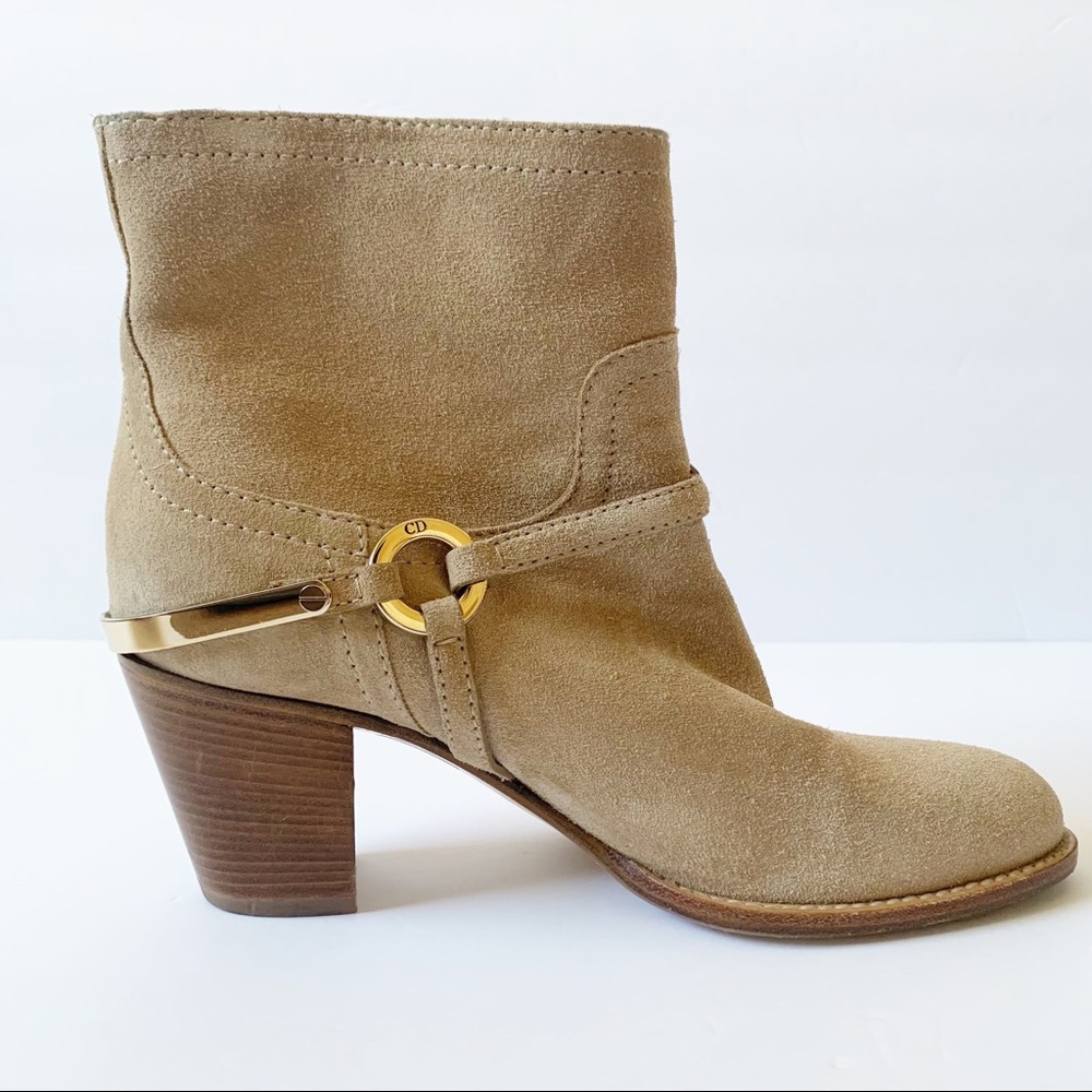 CHRISTIAN DIOR ETRIER SUEDE LOW ANKLE BOOTIES